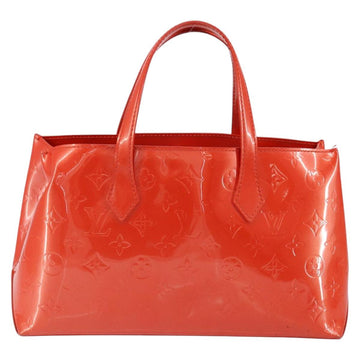 LOUIS VUITTON Vernis Bluebird Wilshire PM Bag Orenge Sunset M93644 Auth 149996 - 0