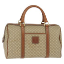 CELINE Macadam Canvas Boston Bag PVC Beige Gold Auth 149999-1