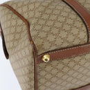 CELINE Macadam Canvas Boston Bag PVC Beige Gold Auth 149999-15