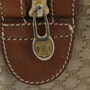 CELINE Macadam Canvas Boston Bag PVC Beige Gold Auth 149999-10