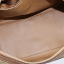 CELINE Macadam Canvas Boston Bag PVC Beige Gold Auth 149999-11