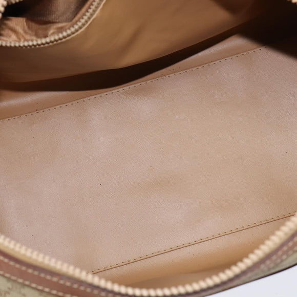 CELINE Macadam Canvas Boston Bag PVC Beige Gold Auth 149999