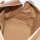 CELINE Macadam Canvas Boston Bag PVC Beige Gold Auth 149999-18