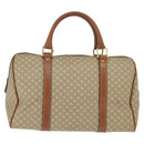 CELINE Macadam Canvas Boston Bag PVC Beige Gold Auth 149999-2