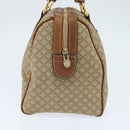 CELINE Macadam Canvas Boston Bag PVC Beige Gold Auth 149999-3