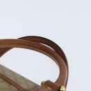 CELINE Macadam Canvas Boston Bag PVC Beige Gold Auth 149999-8