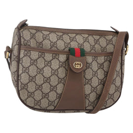 GUCCI GG Supreme Web Sherry Line Bag PVC Beige Gold 001 123 6177 Auth 150000