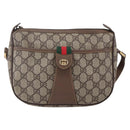 GUCCI GG Supreme Web Sherry Line Bag PVC Beige Gold 001 123 6177 Auth 150000-13