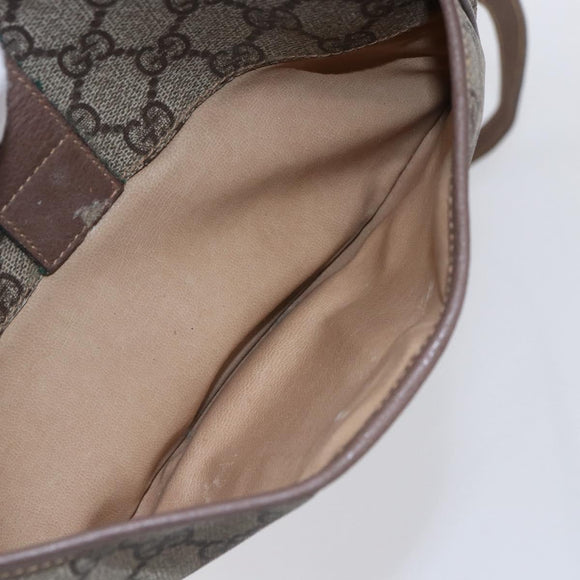 GUCCI GG Supreme Web Sherry Line Bag PVC Beige Gold 001 123 6177 Auth 150000