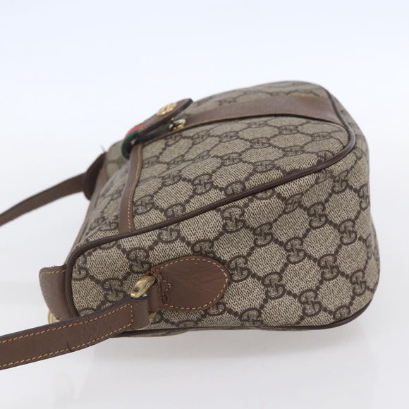 GUCCI GG Supreme Web Sherry Line Bag PVC Beige Gold 001 123 6177 Auth 150000
