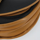 SAINT LAURENT Shoulder Bag PVC Leather Black Gold Auth 150003-9