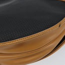 SAINT LAURENT Shoulder Bag PVC Leather Black Gold Auth 150003-15