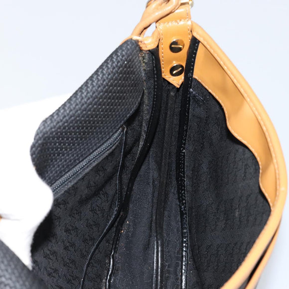 SAINT LAURENT Shoulder Bag PVC Leather Black Gold Auth 150003