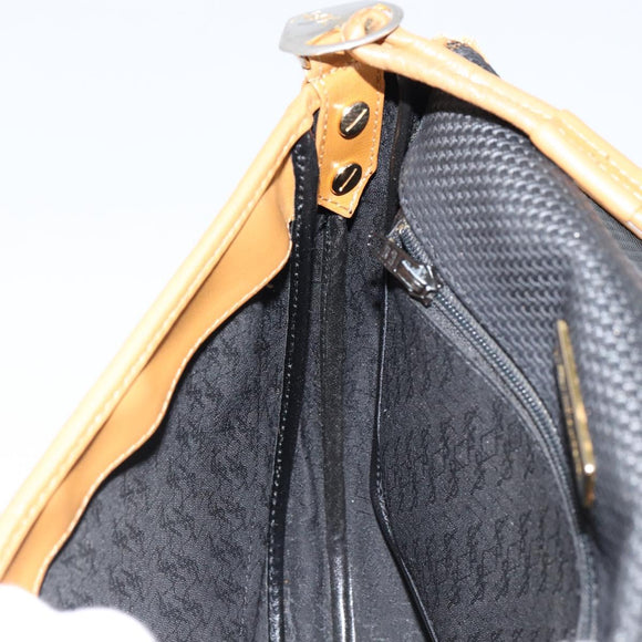 SAINT LAURENT Shoulder Bag PVC Leather Black Gold Auth 150003