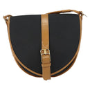 SAINT LAURENT Shoulder Bag PVC Leather Black Gold Auth 150003-13