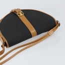 SAINT LAURENT Shoulder Bag PVC Leather Black Gold Auth 150003-6