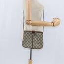 GUCCI GG Supreme Web Sherry Line Bag PVC Beige Gold 86 02 037 Auth 150020-25