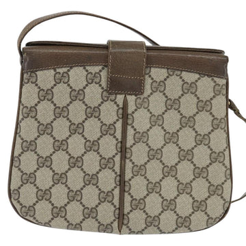 GUCCI GG Supreme Web Sherry Line Bag PVC Beige Gold 86 02 037 Auth 150020 - 0