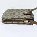 GUCCI GG Supreme Web Sherry Line Bag PVC Beige Gold 86 02 037 Auth 150020-4