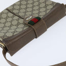 GUCCI GG Supreme Web Sherry Line Bag PVC Beige Gold 86 02 037 Auth 150020-6