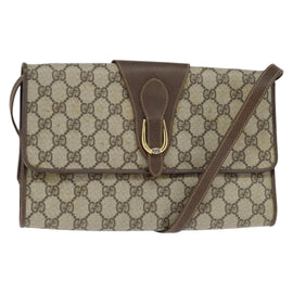 GUCCI GG Supreme Shoulder Bag PVC Beige Gold 89 02 050 Auth 150021