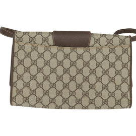 GUCCI GG Supreme Shoulder Bag PVC Beige Gold 89 02 050 Auth 150021 - 0