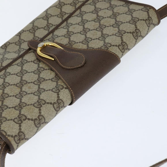 GUCCI GG Supreme Shoulder Bag PVC Beige Gold 89 02 050 Auth 150021