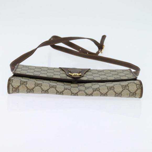 GUCCI GG Supreme Shoulder Bag PVC Beige Gold 89 02 050 Auth 150021