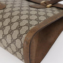 GUCCI GG Supreme Hand Bag PVC Beige Gold Auth 150024-9