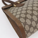 GUCCI GG Supreme Hand Bag PVC Beige Gold Auth 150024-14