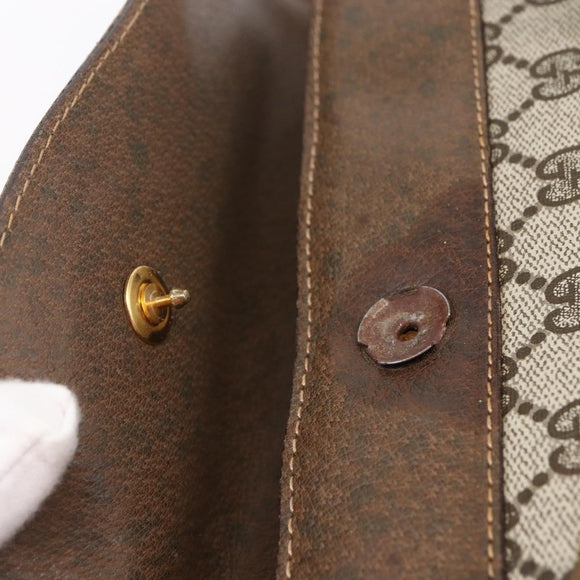 GUCCI GG Supreme Hand Bag PVC Beige Gold Auth 150024