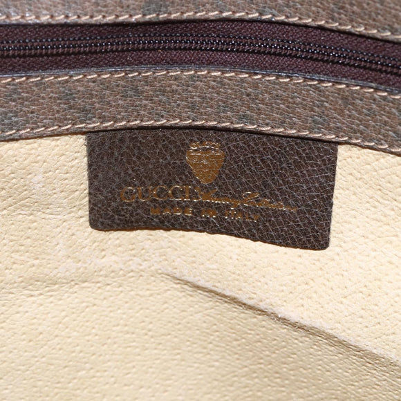 GUCCI GG Supreme Hand Bag PVC Beige Gold Auth 150024