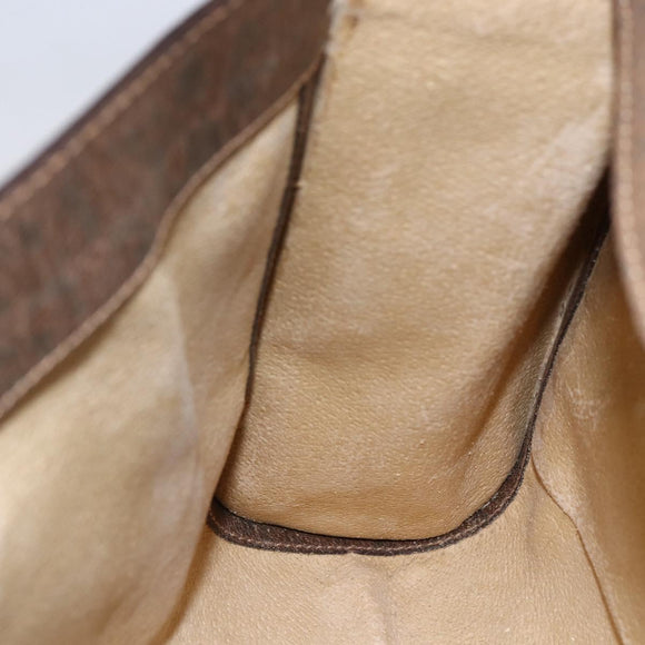 GUCCI GG Supreme Hand Bag PVC Beige Gold Auth 150024