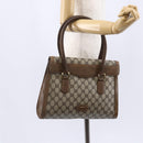 GUCCI GG Supreme Hand Bag PVC Beige Gold Auth 150024-22
