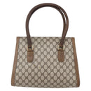 GUCCI GG Supreme Hand Bag PVC Beige Gold Auth 150024-2
