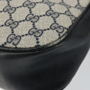 GUCCI GG Supreme Horsebit Shoulder Bag PVC Navy Gold Silver Auth 150026-9