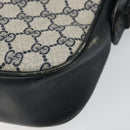GUCCI GG Supreme Horsebit Shoulder Bag PVC Navy Gold Silver Auth 150026-15