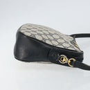 GUCCI GG Supreme Horsebit Shoulder Bag PVC Navy Gold Silver Auth 150026-3