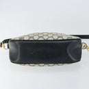 GUCCI GG Supreme Horsebit Shoulder Bag PVC Navy Gold Silver Auth 150026-5