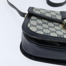 GUCCI GG Supreme Shoulder Bag PVC Navy Gold Auth 150027-9