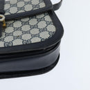 GUCCI GG Supreme Shoulder Bag PVC Navy Gold Auth 150027-14