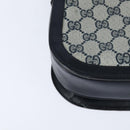 GUCCI GG Supreme Shoulder Bag PVC Navy Gold Auth 150027-15