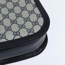 GUCCI GG Supreme Shoulder Bag PVC Navy Gold Auth 150027-16