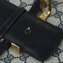 GUCCI GG Supreme Shoulder Bag PVC Navy Gold Auth 150027-10