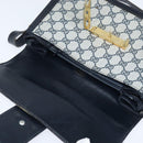 GUCCI GG Supreme Shoulder Bag PVC Navy Gold Auth 150027-11
