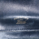 GUCCI GG Supreme Shoulder Bag PVC Navy Gold Auth 150027-18