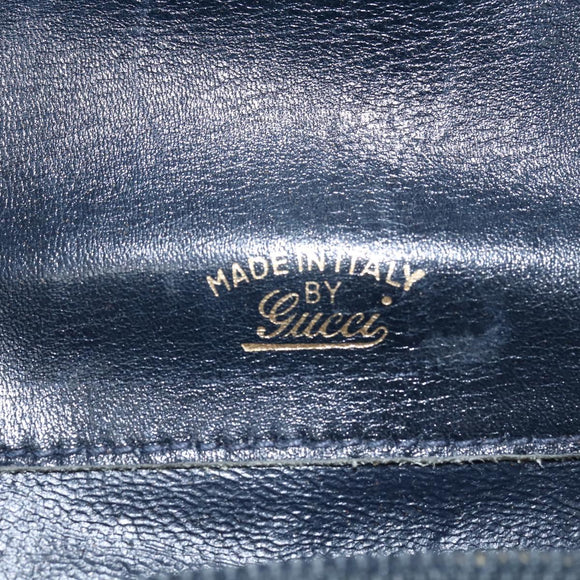 GUCCI GG Supreme Shoulder Bag PVC Navy Gold Auth 150027