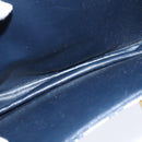 GUCCI GG Supreme Shoulder Bag PVC Navy Gold Auth 150027-21