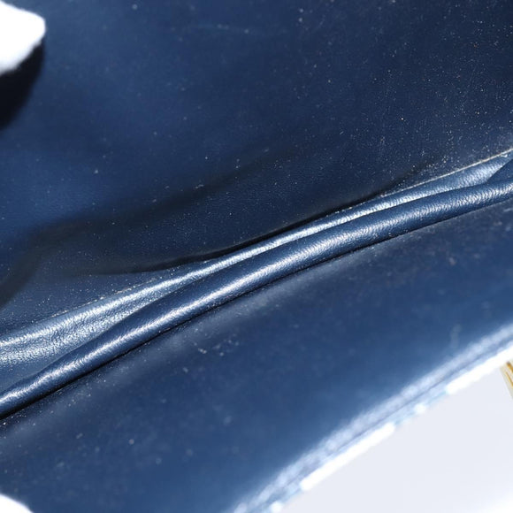 GUCCI GG Supreme Shoulder Bag PVC Navy Gold Auth 150027