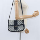GUCCI GG Supreme Shoulder Bag PVC Navy Gold Auth 150027-23